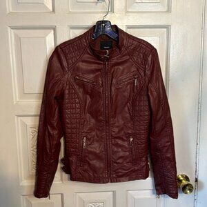 Forever 21 Red/Burgundy Colored Moto Jacket Size Small